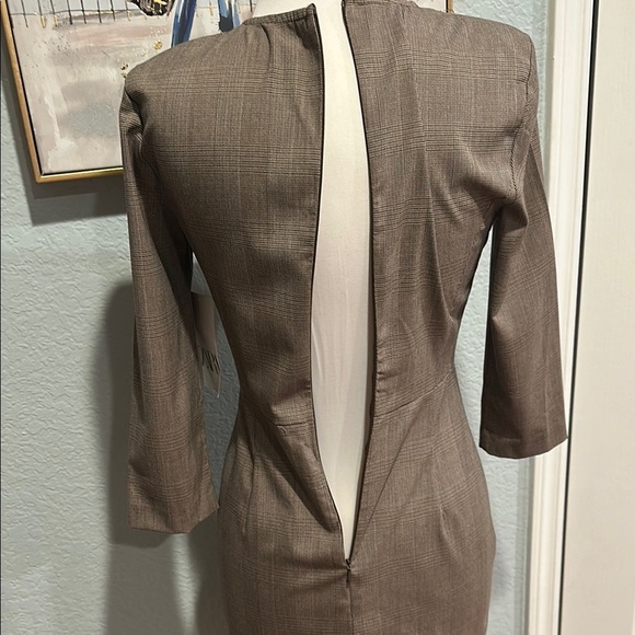 Zara Sz Small Chic Brown Sheath Dress • NWT! - Picture 8 of 15